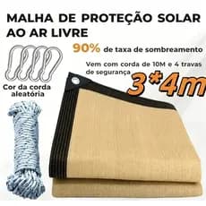 Tela Sombrite 90% 4x3m Bainha Reforçada Com Llhos Metálicos S6