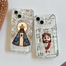 Capa Para Samsung A04 A05 A12 A13 A14 A15 A35 A52 A54 Silicone Anti-choque Capinha Card Case Nossa Senhora