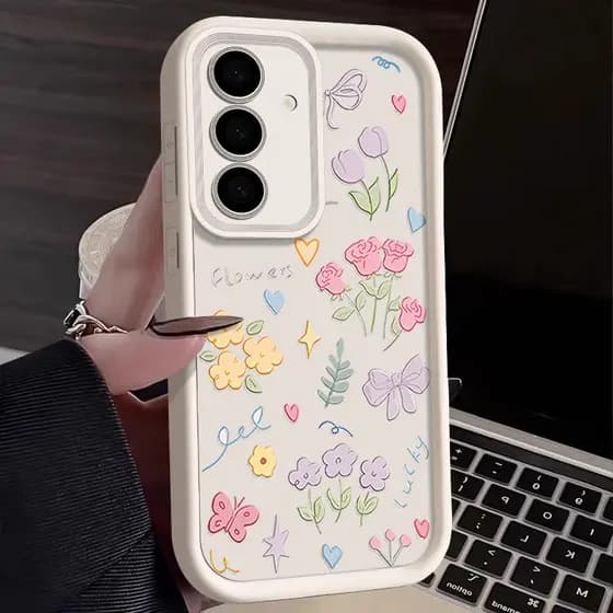 Capinha Capa de Silicone Bonito Flores Padrão Anti queda para Motorola Moto E13 G04 G14 G22 G34 G53 G54 G84