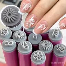 Caneta De Carimbo De Silicone Para Arte Em Unhas-Desenho De Grafite Manicure Doodle Nail Art-Padrão De Borboleta Floral-