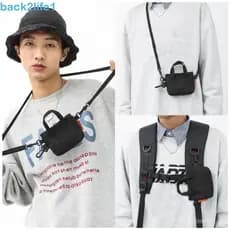 BACK2LIFE1 Pingente De Bolsa De Moedas De Nylon , Chaveiro Estilo Coreano Carteira Masculina , Porta-Cartões Mini Crossb