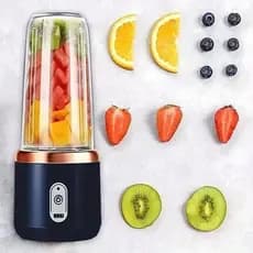 400ML Espremedor Elétrico Mini Liquidificador Portátil 6 Lâminas De Suco De Alimentos Misturador Leite Smoothie