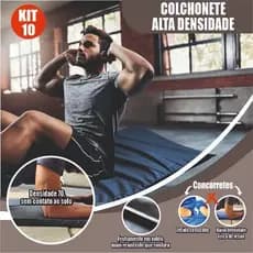 KIT 10 Colchonete Academia Alta Densidade Exercícios Ginástica treino  Fitness pilates yoga