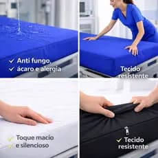 Capa colchão impermeável hospitalar lençol pvc protetor antialérgico antiácaro solteiro casal berço viúva chiqueirinho