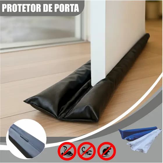 Kit 2 Protetor de porta IMPERMEÁVEL Duplo bichos água ruído barulho encaixe veda inseto rolinho
