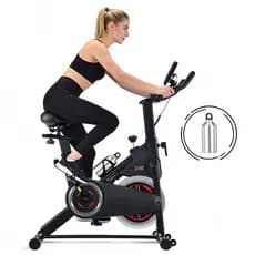 Bicicleta Spinning Ergométrica Silenciosa com Garrafa Suporta até 130kg para Treino Residencial
