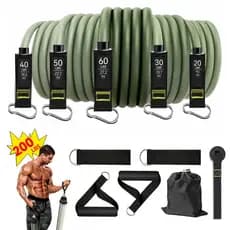 Extensores Cordas Elásticas Tração 150/200lbs Treino Resistência Ginásio Fisioterapia Pilates Yoga