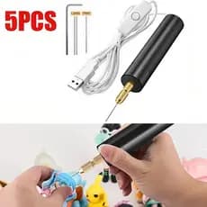 KIT MINI TORNADEIRA USB 0.7-1.2MM, PARA PERFURAÇÃO DE PINGENTES, VIDROS, RESINA EPÓXI, ARTESANATO