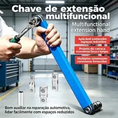 CHAVE DE EXTENSÃO MULTIFUNCIONAL 39CM, ADAPTADORES 1/4 3/8 1/2, PARA REPARO AUTOMOTIVO, ESPAÇOS REDUZIDOS