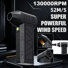 VENTO TURBO PORTÁTIL 130000RPM, MOTOR SEM ESCOVA, 4 NÍVEIS DE VELOCIDADE, LIMPEZA CARRO/CASA, CARREGAMENTO TIPO-C
