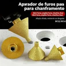 APARADOR DIAMANTADO DE CHANFRAMENTO ROSCA M10/M14, ALARGAMENTO DE FUROS PARA MÁRMORE, AZULEJO E PEDRA NATURAL