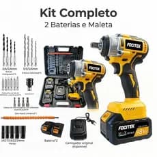 CHAVE DE IMPACTO SEM FIO SEM ESCOVA 98VF COM 2 BATERIAS, ALTO TORQUE PARA REPAROS AUTOMOTIVOS