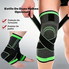 JOELHEIRA E TORNOZELEIRA DE COMPRESSÃO AJUSTÁVEL, PROTEÇÃO PARA ESPORTES, RESPIRÁVEL, 2 OPÇÕES