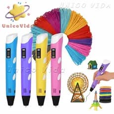 Caneta 3D Impressora Manual Infantil e Adulto Com Filamentos DIY Filamento PLA ou ABS Tela LCD Desenho 3D Seguro