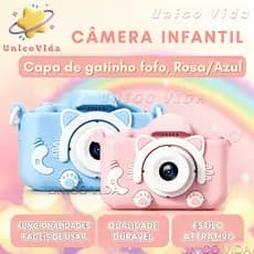 📷Câmera Infantil Mini【Presente para Crianças】Suporta fotos, gravação de vídeos e jogos, câmera digital recarregável