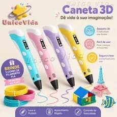 Caneta 3D Impressora Infantil Filamento PLA 1,75mm Refil DIY Desenho Pintura 3D Segura Criança