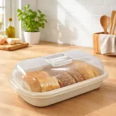 Porta Pão/ Cesto Retangular Para Pães com Tampa Transparente Potin