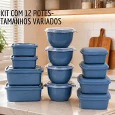 Kit Jogo De Potes, Vasilha, Marmitas Plásticas- Livre de BPA, Organizadores para Alimentos