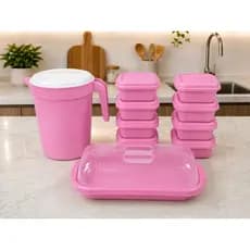 Conjunto 8 Potes Herméticos BPA Free –Organizadores de Alimentos + Porta Pão + Jarra 4L | Cozinha