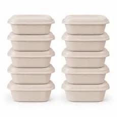 Kit 10 Potes Plástico Quadrado Color Para Microondas Freezer Geladeira Marmita Fitness