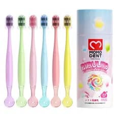 Momodent Escova de Dente Infantil Com Capas Protetoras Kit 6 Limpeza Profunda 3-8Anos