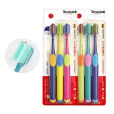 ToyaDent Escova Dentes Adultos,Kit 3 Unidades,Premium Cerdas Macias,Capa Protetora