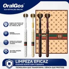 OralGos Escova de Dente Manual de 3 Lados Pacote Família | Embalagem Para Presente