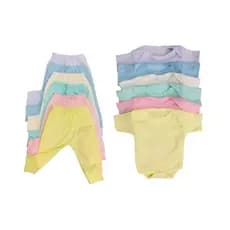 Conjunto enxoval bebê Body manga curta e mijao sem pé  -  kit 2 pecas
