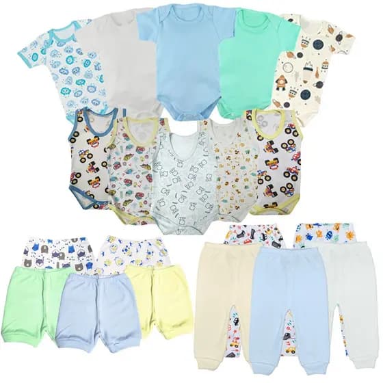 Kit Enxoval Bebê 20 Peças Verão Body Short Mijão Roupa Maternidade