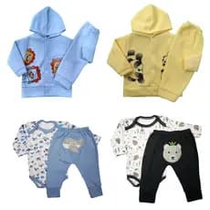 Kit Bebê 8 Peças Body e Mijão Bumbum Bordado e Conjunto Soft