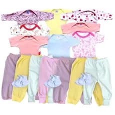 Kit enxoval roupa de bebê 10 peças menino e menina body 100% Algodão e mijão Vira pé.