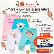 Mijão Vira Pé Bebê 100% Algodão Bordado no Bumbum Enxoval Recém-Nascido