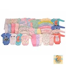 Kit Enxoval Bebê 24 Peças 100% Algodão Body Mijão Touca e Meia Menino Menina