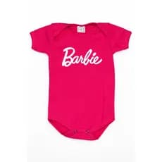 Body Bebê Menina Estampa Barbie Tamanho P Manga Curta Algodão Confortável
