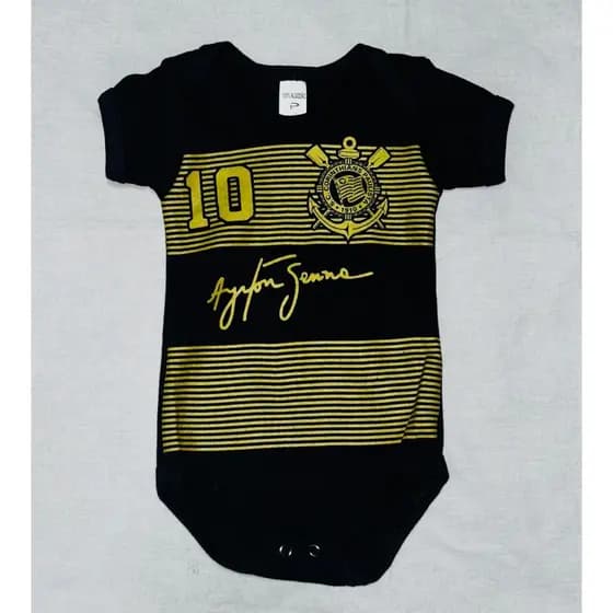 Body Bebê Corinthians Coleção Ayrton Senna Tamanho P Manga Curta Algodão Confortável