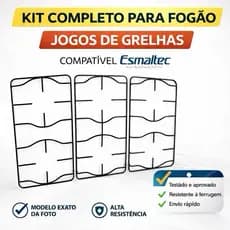Kit 3 Grelhas Para Fogão Esmaltec 6 bocas-Topazio, Ibiza, Caribe Esmaltada Lateral + Central
