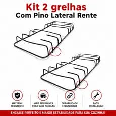 2 Grelha Grade Trempe P/ fogao Esmaltec Bali Esmaltec Bali Hawai Caribe com pino rente