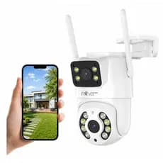 Câmera de Segurança INOVA Dupla Câmera WiFi 360° IP66 com Visão Noturna