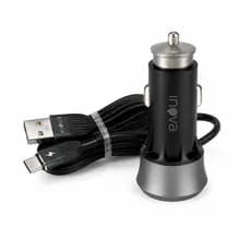 Kit Carregador Veicular USB-A 20W + USB-C PD 25W com Cabo USB para Tipo-C 1000mm