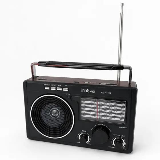 Rádio Portátil Inova Conexão Sem Fio AM FM SW USB TF Bateria Recarregável Bivolt 5W
