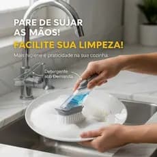 Escova Multiuso Dispenser Detergente Limpeza Lava Louças Prática Higiênica Econômica