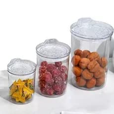 Conjunto Potes Plástico Hermético Tampa Selagem Conservação Alimentos Organizador