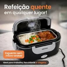 Marmiteira Elétrica Marmita Térmica Portátil Bivolt Refeição quente Aquece Comida Trabalho e Viagem