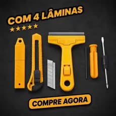 Kit4 Estilete Profissional 4 Peças com Raspador Lâminas Afiadas para Corte de Precisão-OI5389