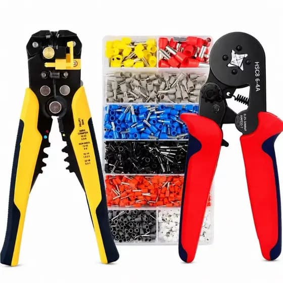 Kit ou Individual Alicate de Crimpar Terminais Tubulares 0.25 a 10mm 1200 Peças Ilhós Eletricista Profissional