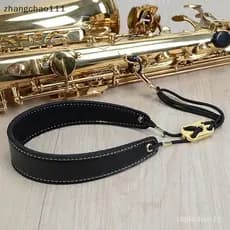 [Z] Alça De Couro Acolchoada Para Pescoço De Saxofone Ajustável Cinto Pendurado Novo