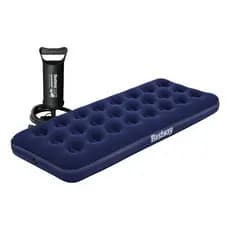 Colchão Inflável Solteiro Bestway Suporta ate 150kg com Superfície Aveludada + Bomba Manual
