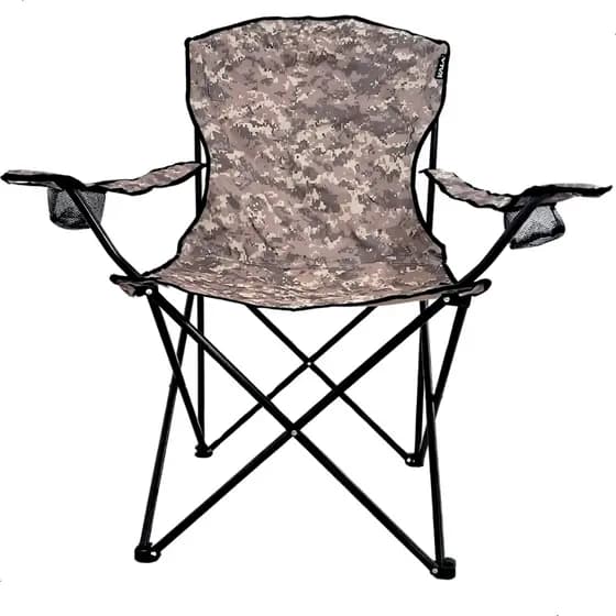 Cadeira Dobravel Camping Kala Comfort Plus 150kg Camuflado Com Apoio