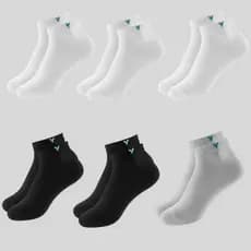 Kit 6 Pares de Meias de Algodão Masculina Feminina Unissex Cano Curto Cano baixo Escolar Dia a dia
