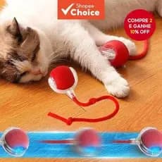 Bola elétrica com fio para gatos e cães, brinquedo interativo para pets.